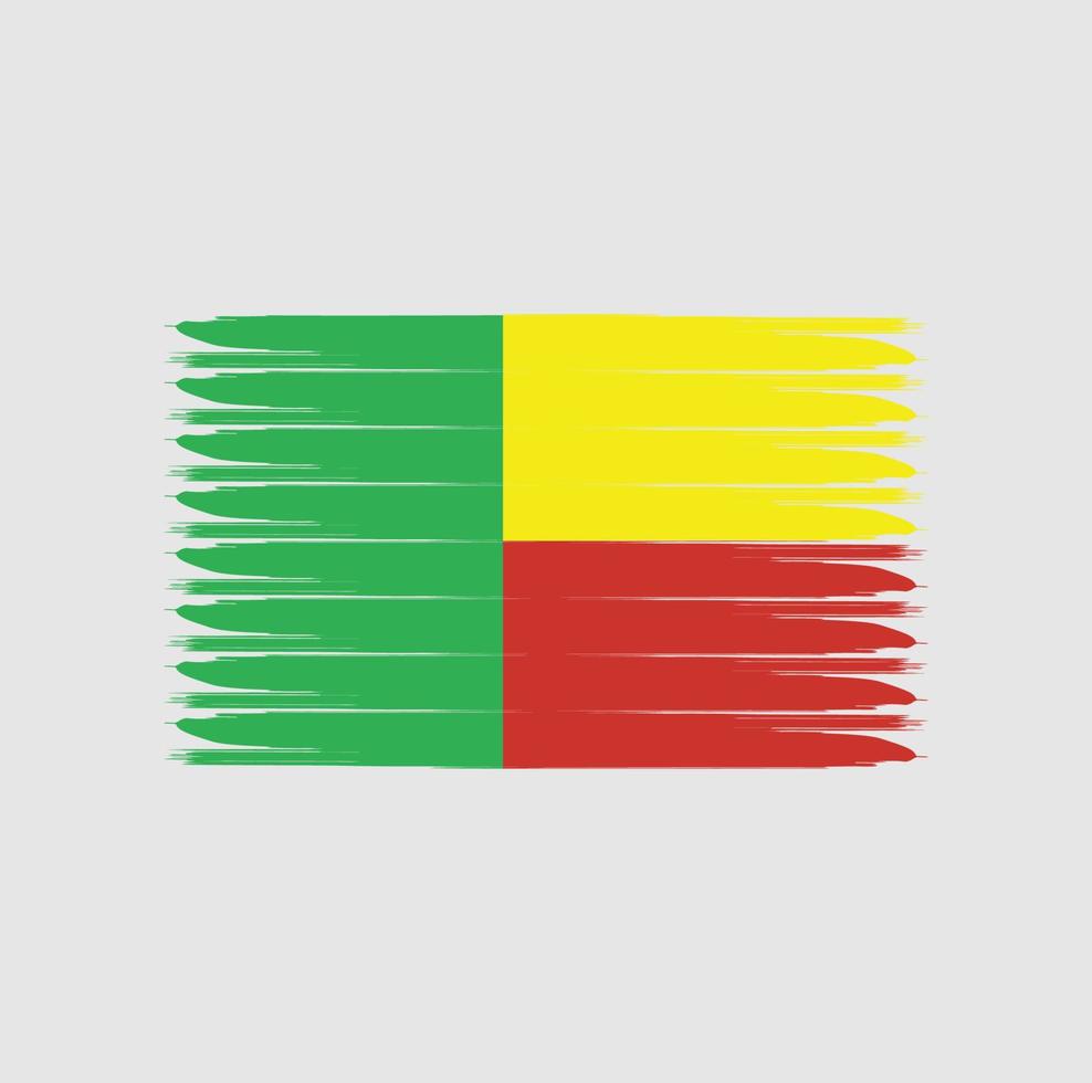vlag van benin met grunge-stijl vector