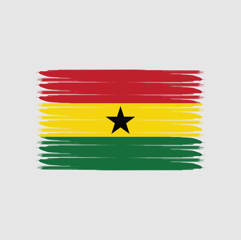 vlag van ghana met grunge-stijl vector