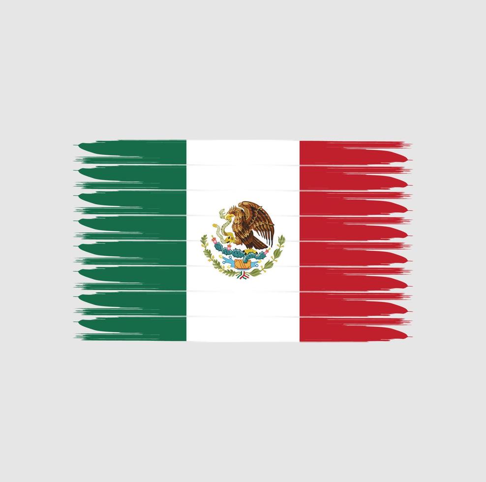 vlag van mexico met grunge-stijl vector