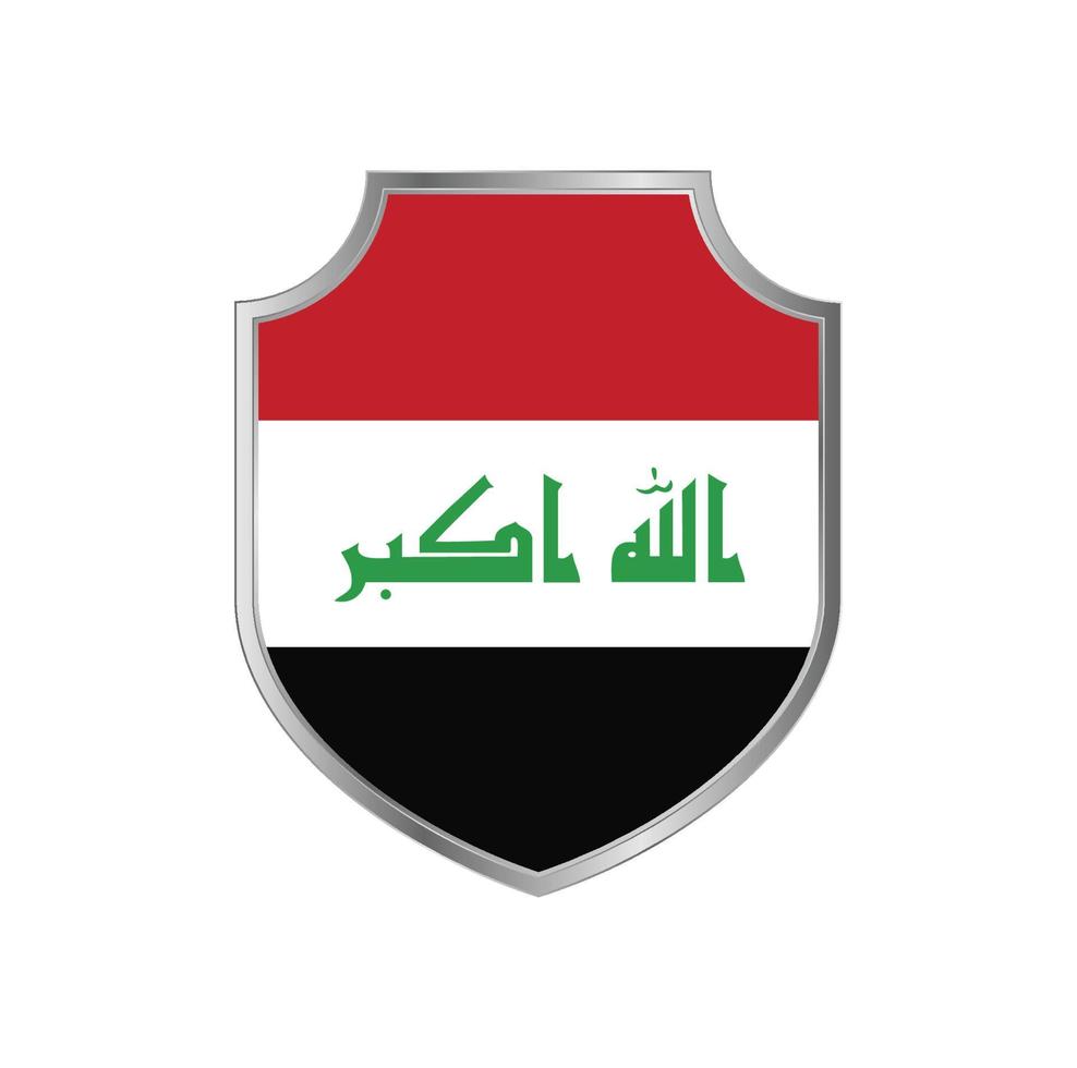 vlag van irak met metalen schildframe vector