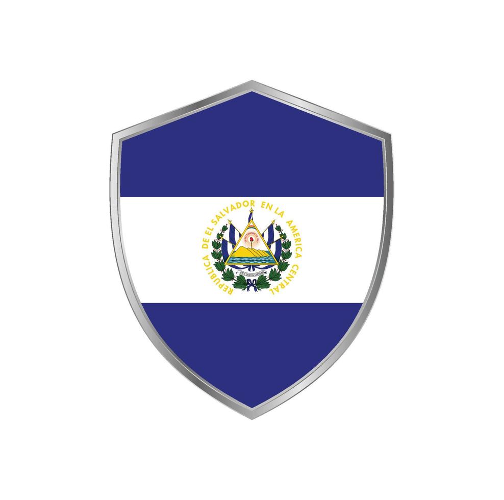 vlag van el salvador met zilveren frame vector