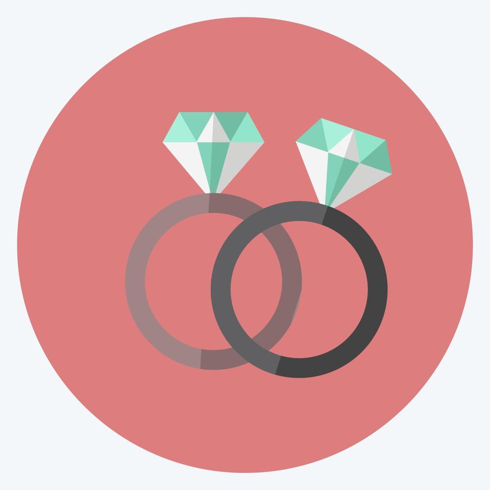 ringen pictogram in trendy vlakke stijl geïsoleerd op zachte blauwe achtergrond vector