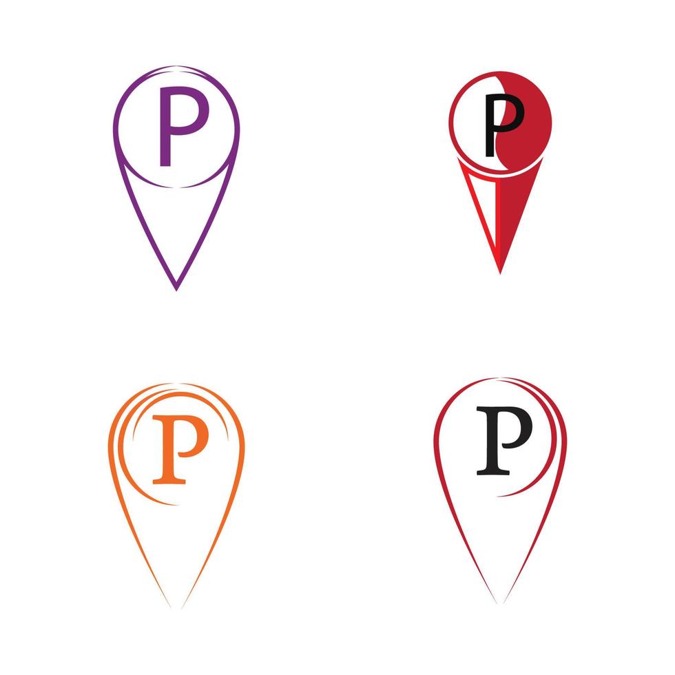 parkeerlocatie pin vector pictogram illustratie ontwerpsjabloon