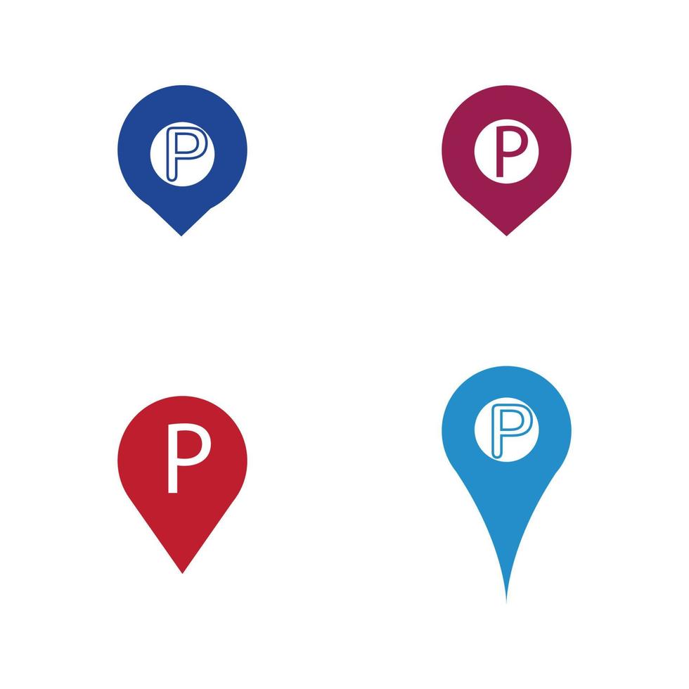 parkeerlocatie pin vector pictogram illustratie ontwerpsjabloon