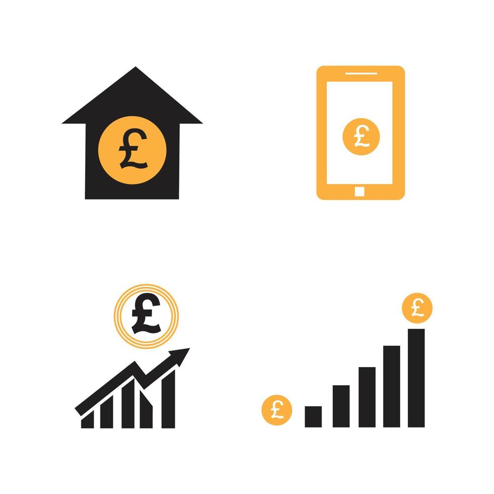 pond geld vector pictogram illustratie ontwerpsjabloon - vector