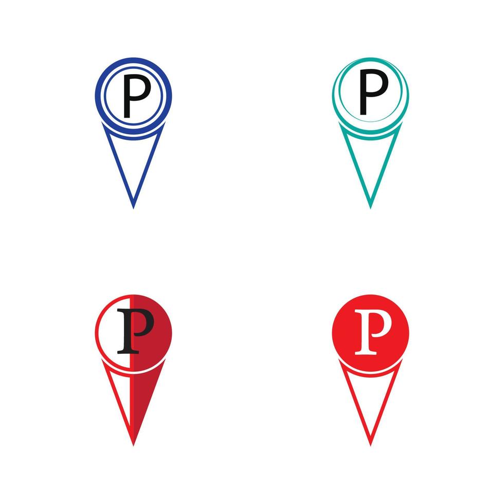 parkeerlocatie pin vector pictogram illustratie ontwerpsjabloon