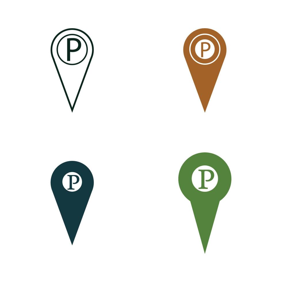 parkeerlocatie pin vector pictogram illustratie ontwerpsjabloon