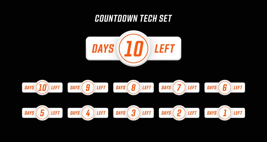 Simple Modern computerontwerp stijl aantal dagen links aftelset vector