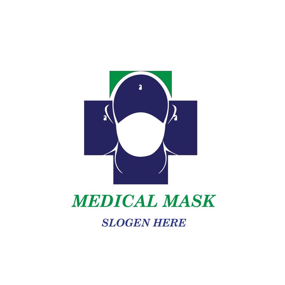 professionele medische masker logo ontwerpsjabloon vector