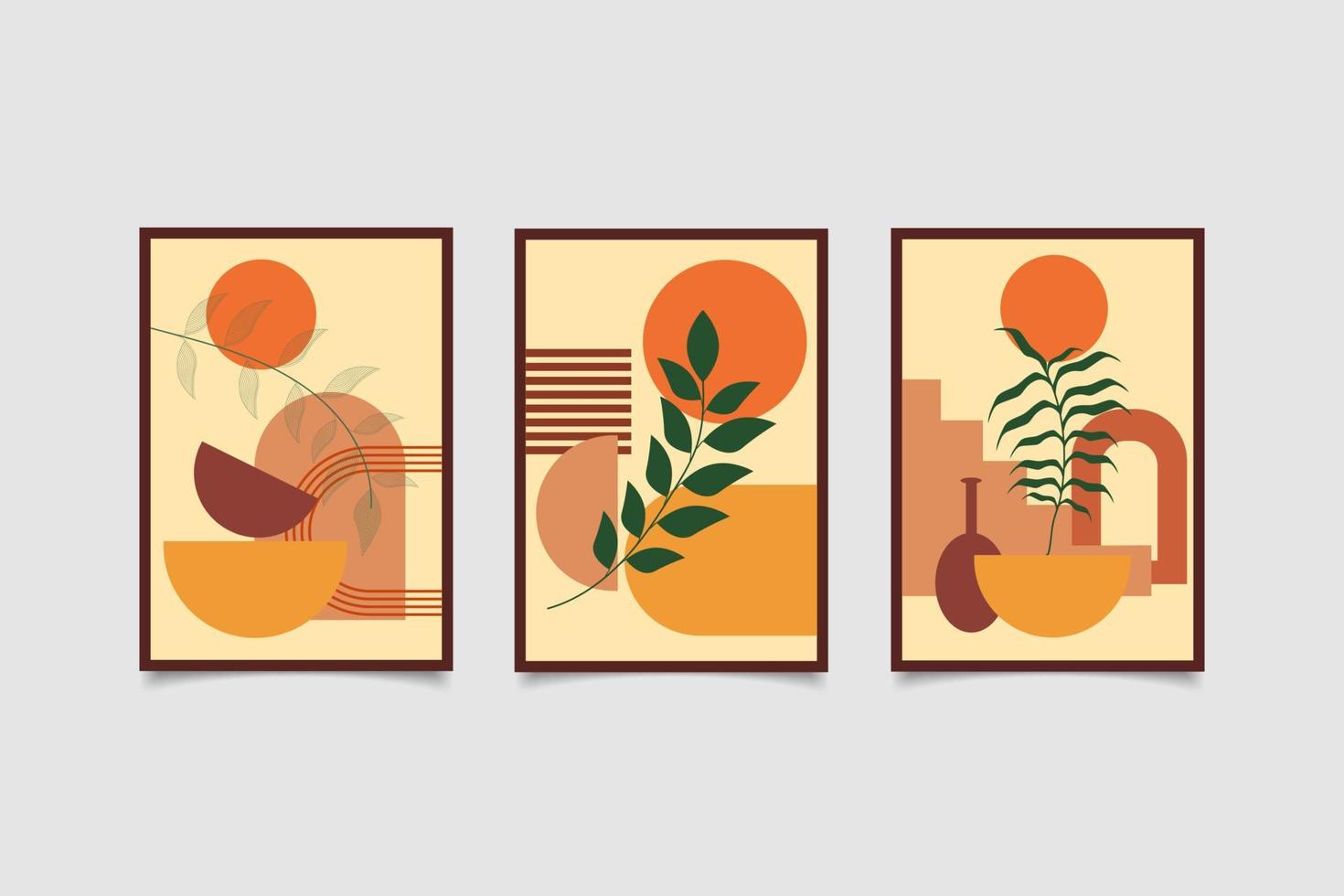 boho modern botanisch kunst aan de muur vector