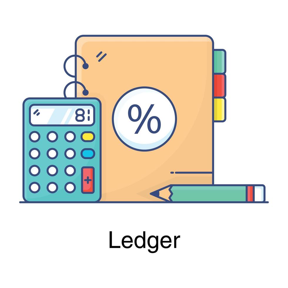 bewerkbaar plat ontwerp van grootboekpictogram bewerkbare vector