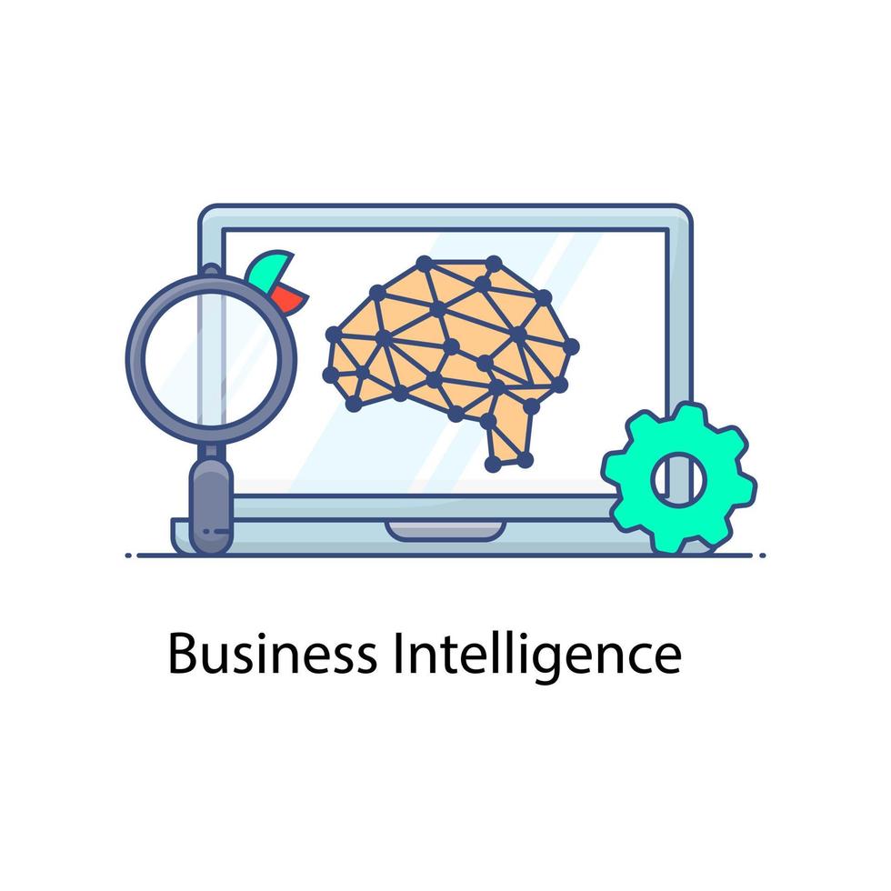 een vector van business intelligence in moderne platte stijl