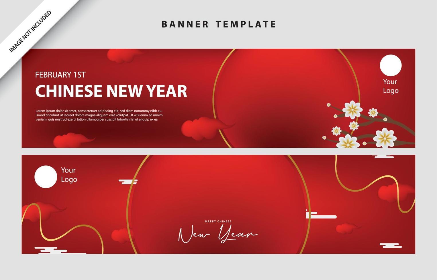 banner chinees nieuwjaar poster aziatische dierenriem sjabloon sociale media februari achtergrond behang evenement vector