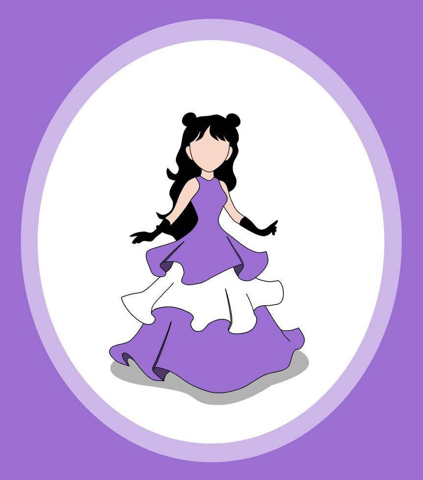 paarse prinses modepop vector