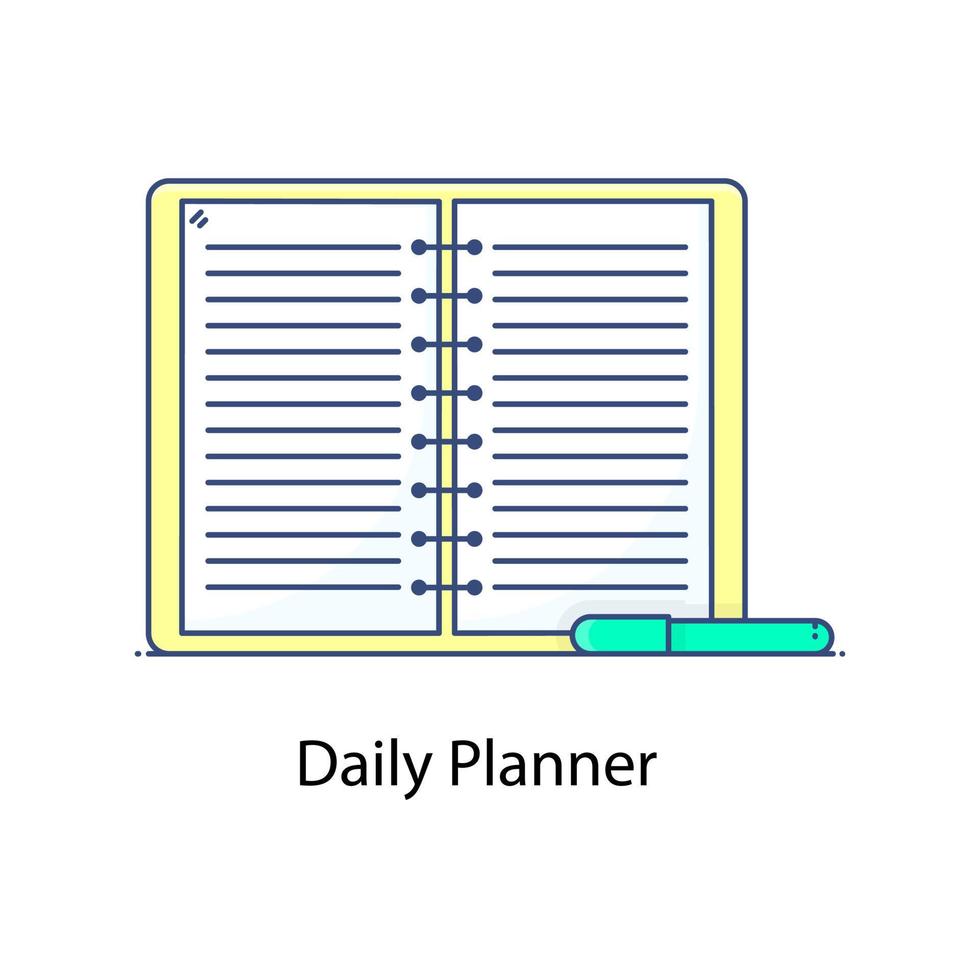 een trendy plat icoon van de dagelijkse planner vector