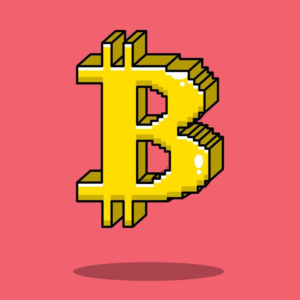 bitcoin vectorillustratie, bitcoin pixel vector