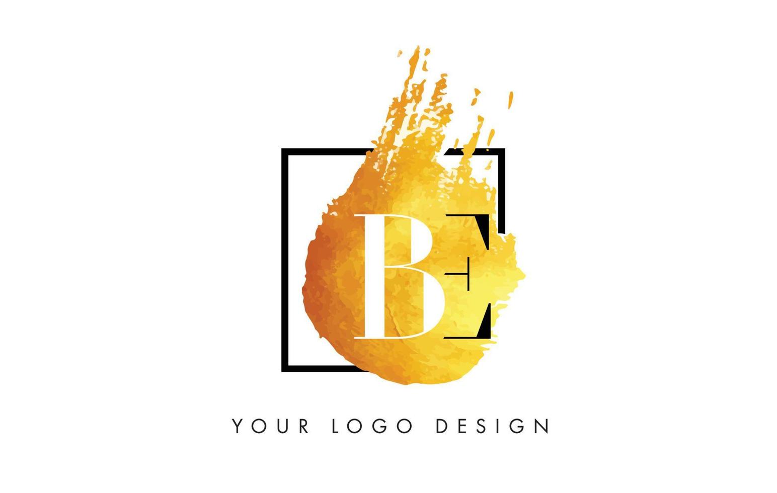be letter logo circulaire paarse splash borstel concept. vector