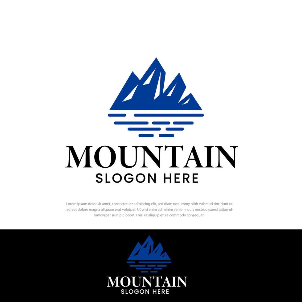 ijsberg geometrisch logo-ontwerp, abstracte bergtop, modern, eenvoudig, symbool, pictogram, ontwerpsjabloon vector