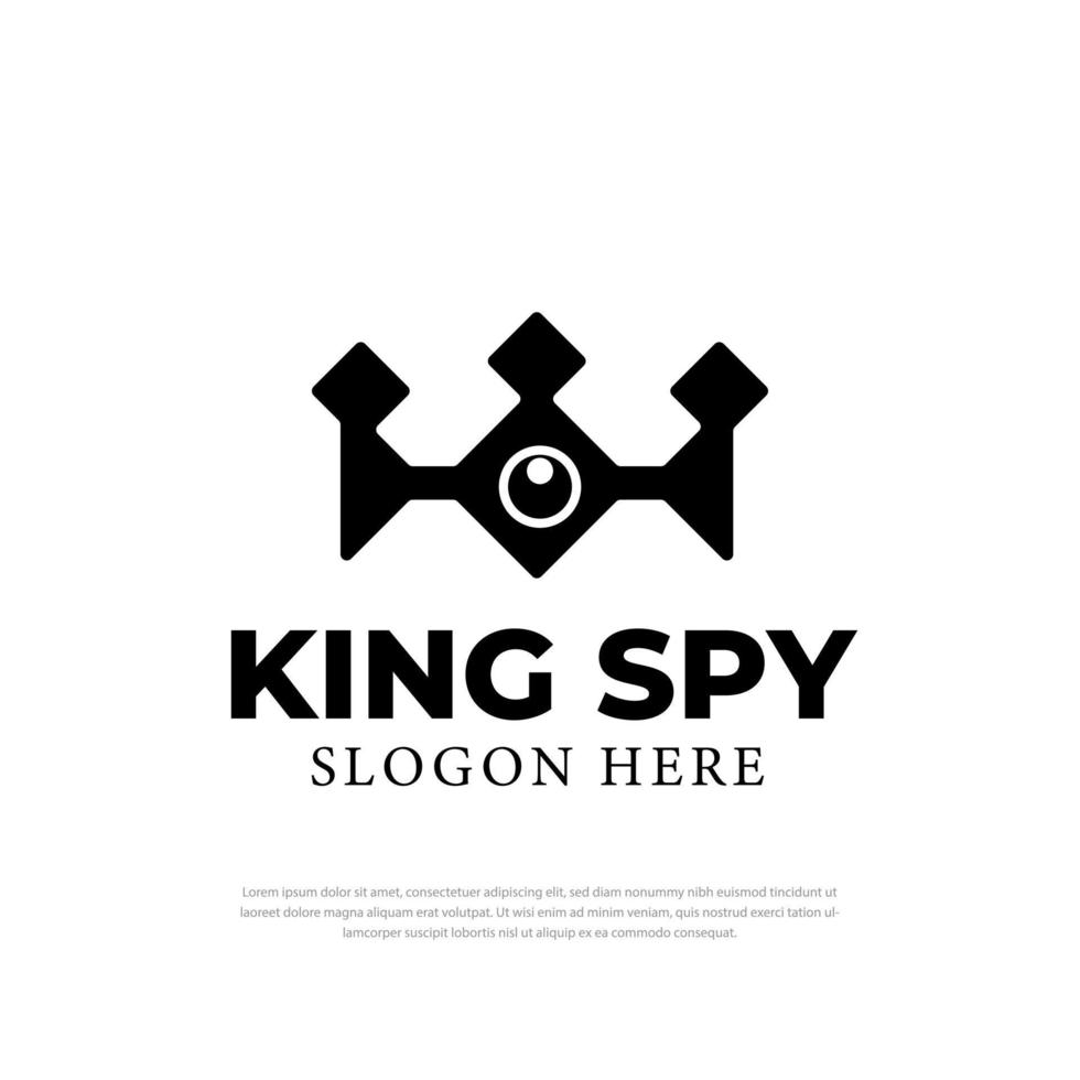 kroon koninklijke en koning spion logo ontwerp inspiratie vector, symbolen, pictogrammen, ontwerpsjablonen vector