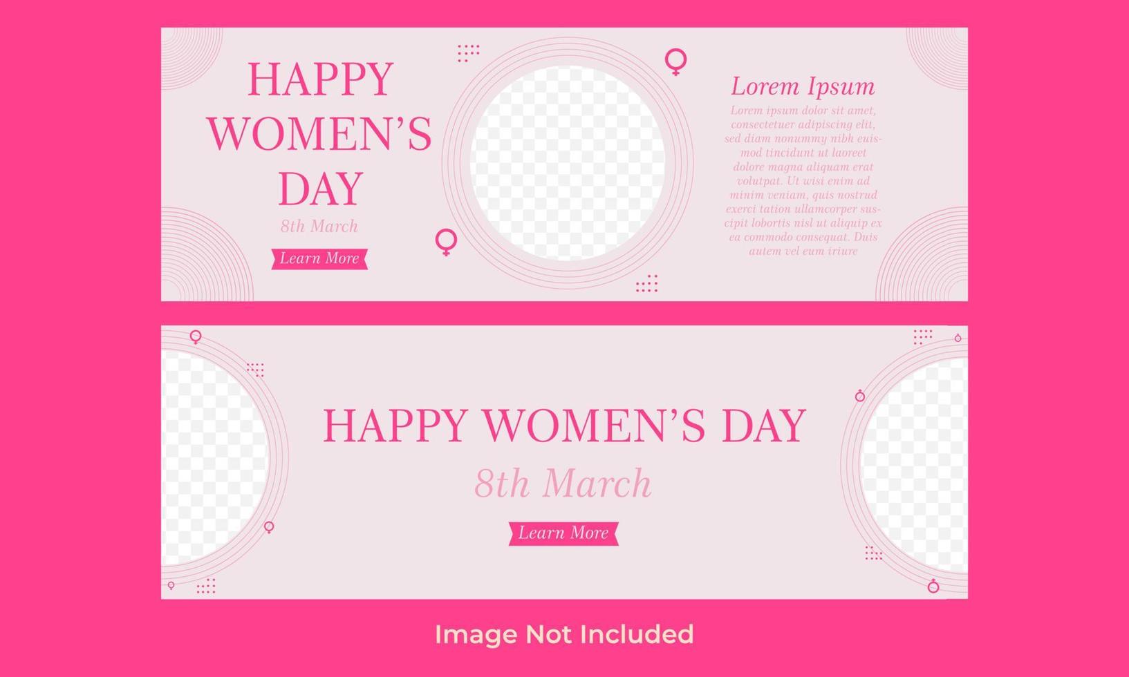 internationale vrouwendag horizontale banner sjabloonontwerp vector