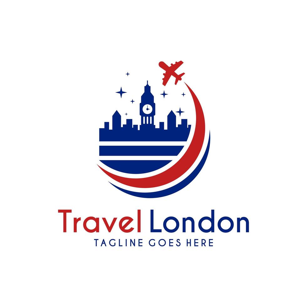 reislogo naar londen - engeland vector