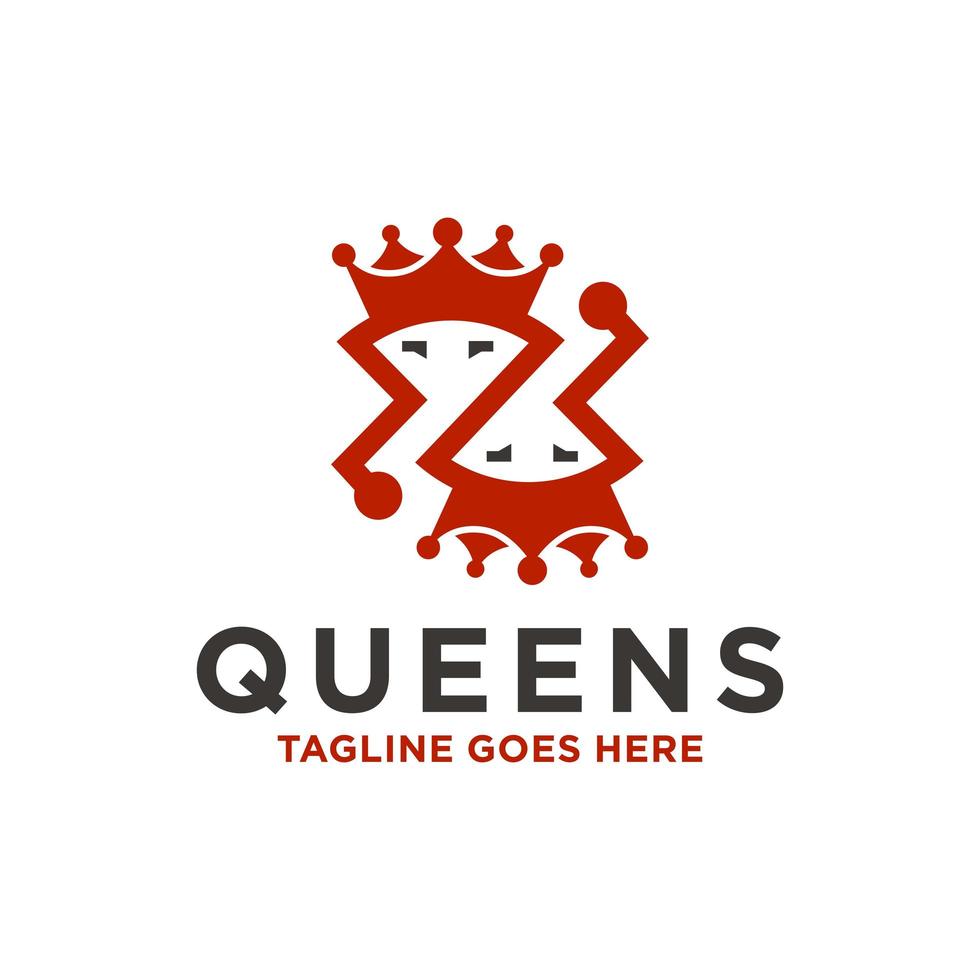 moderne koningin kroon logo vector