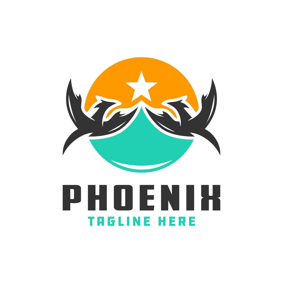 Phoenix vogel schild logo vector