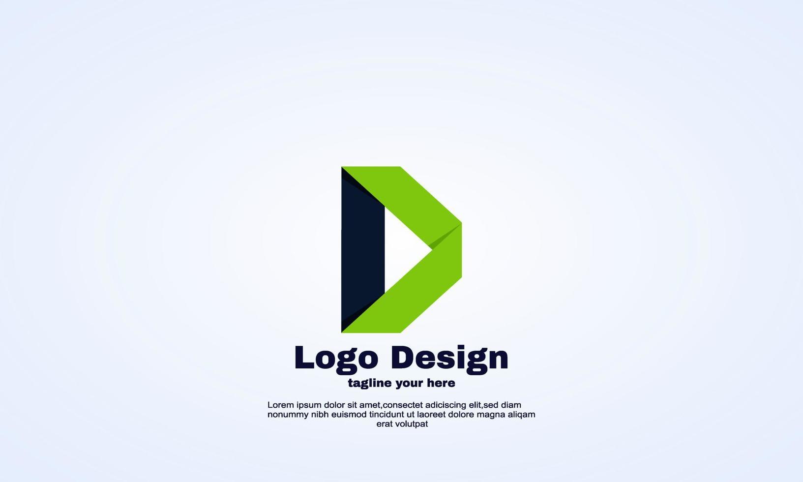 vector eerste d logo sjabloon groene kleur