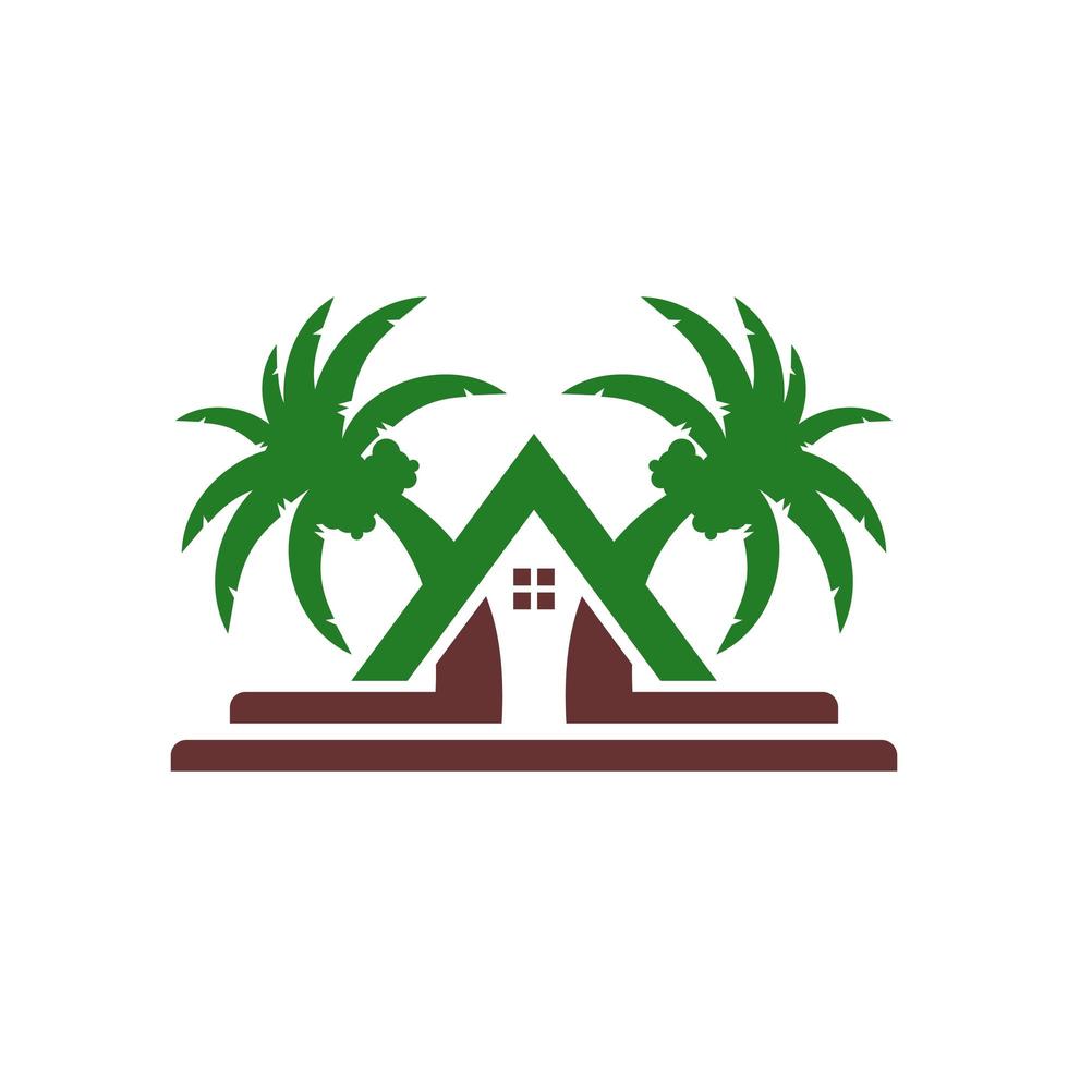 strand villa huis logo ontwerp vector
