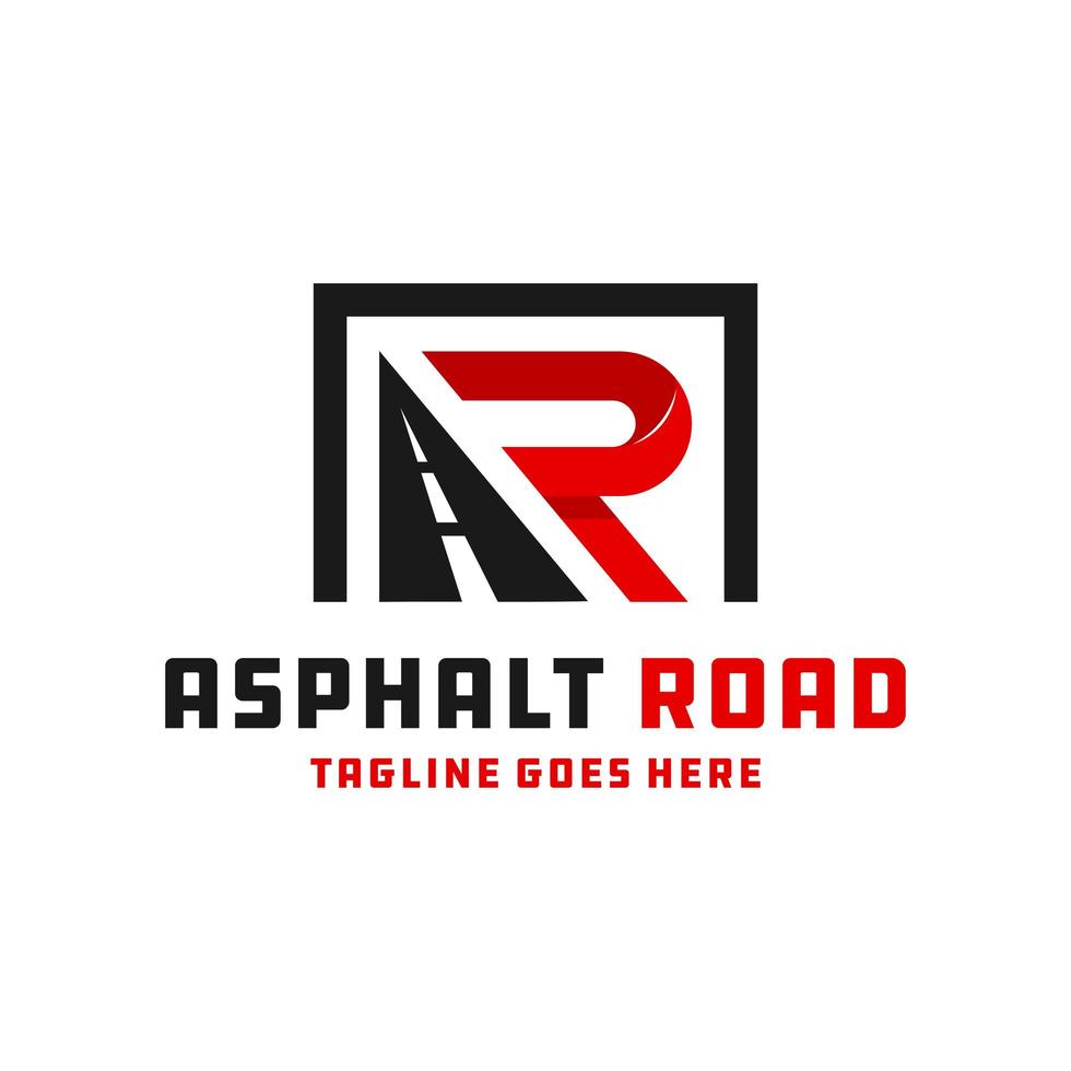 asfalt wegenbouw logo met letters ar vector
