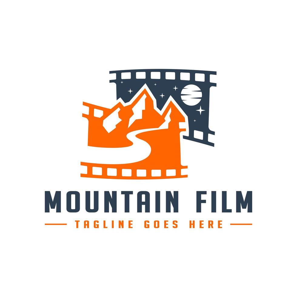 filmreis naar de bergen illustratie logo vector