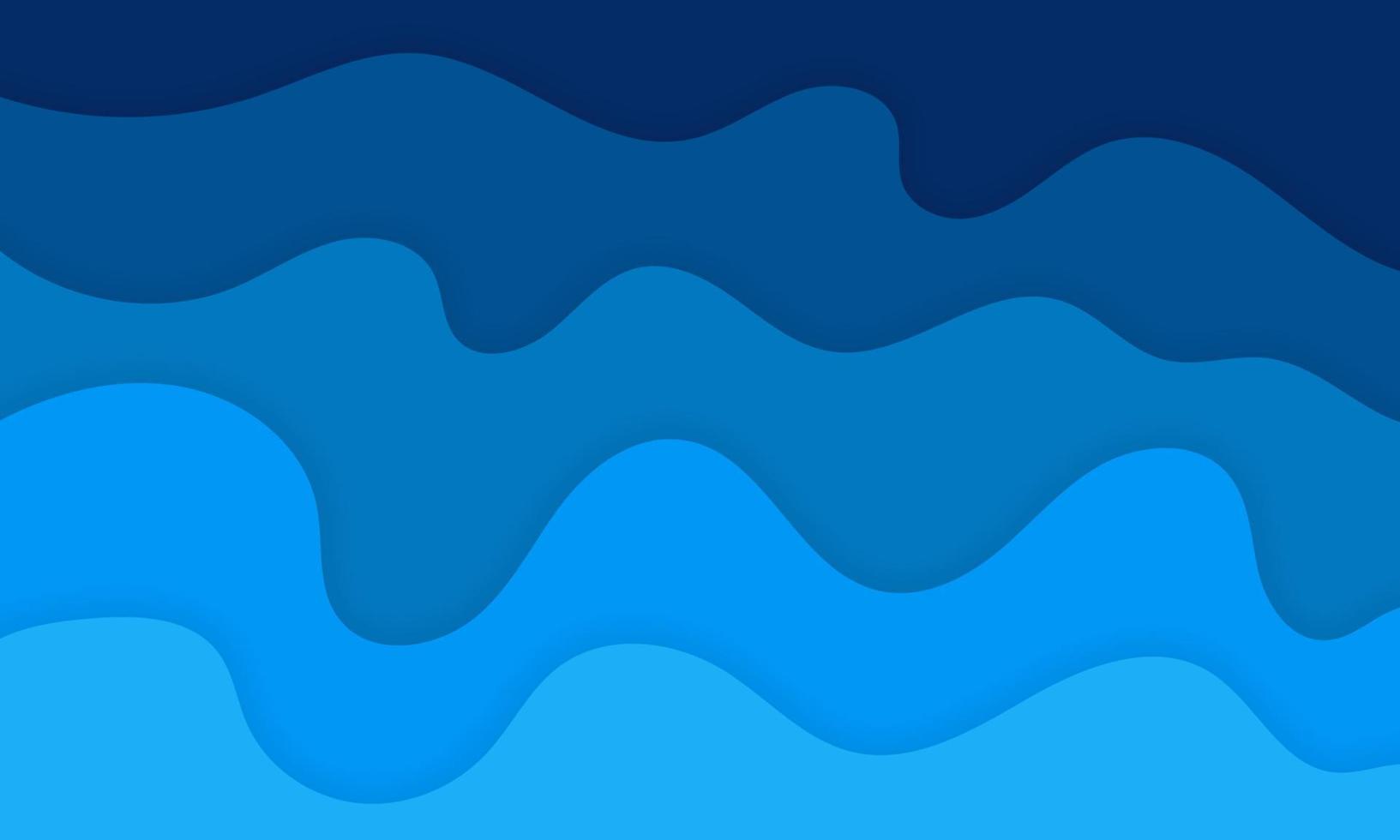 papier kunst abstracte blauwe en groene golven. papier snijden achtergrond. papercut stijl zee golfpatroon. vector