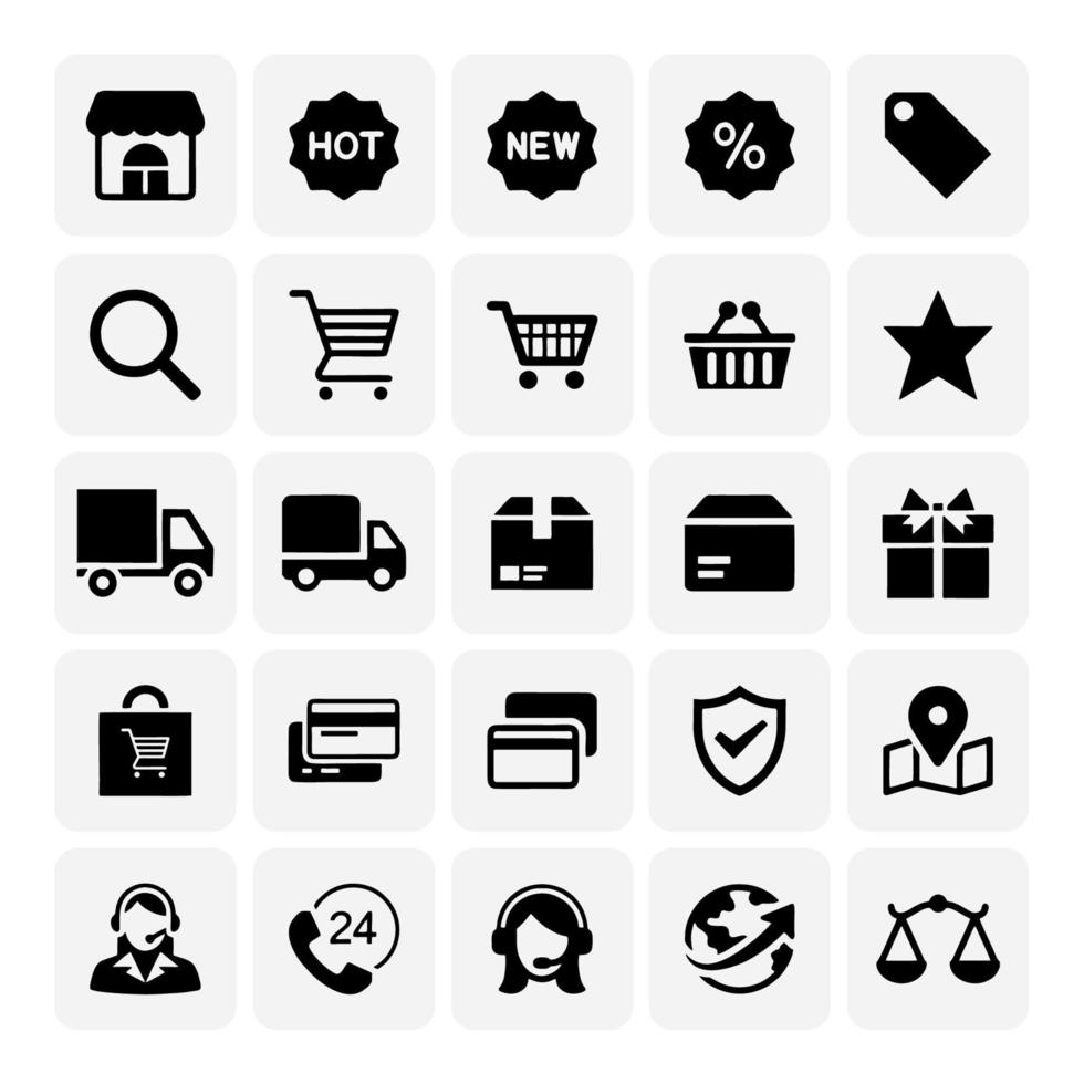 winkelen detailhandel vector icon set