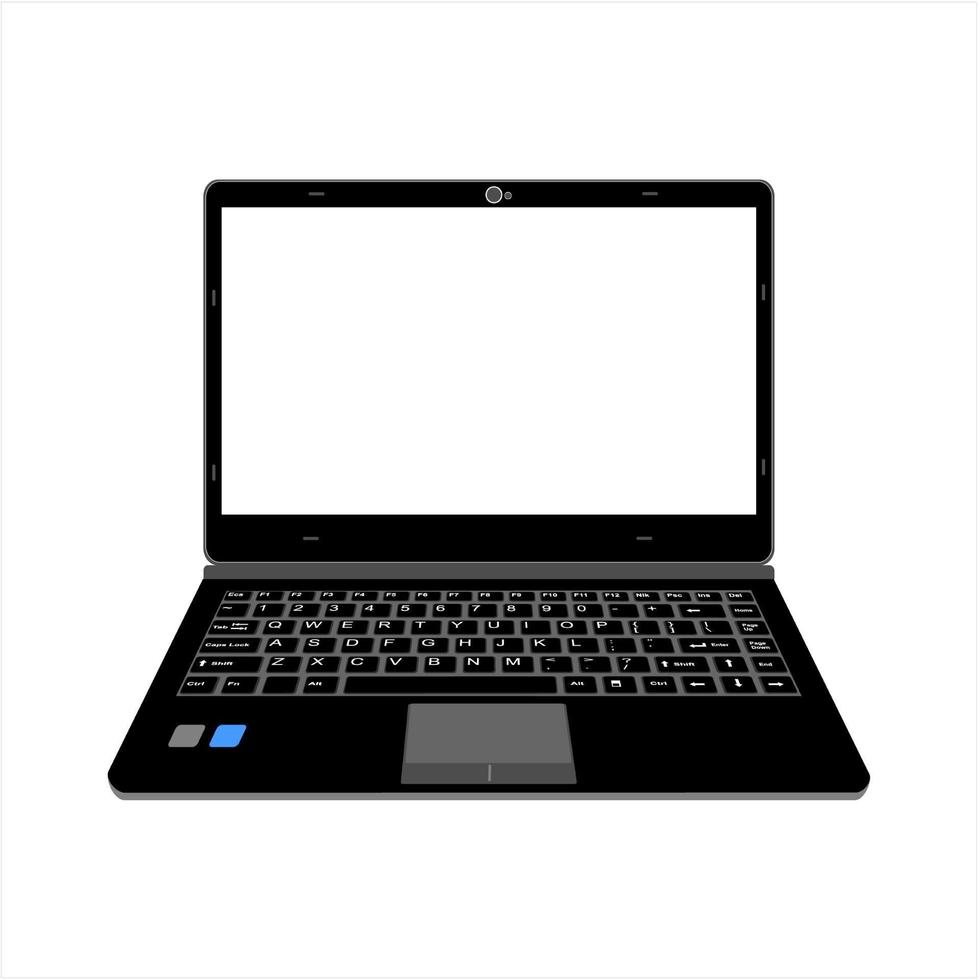 realistische laptop vectorillustratie in zwarte kleur vector