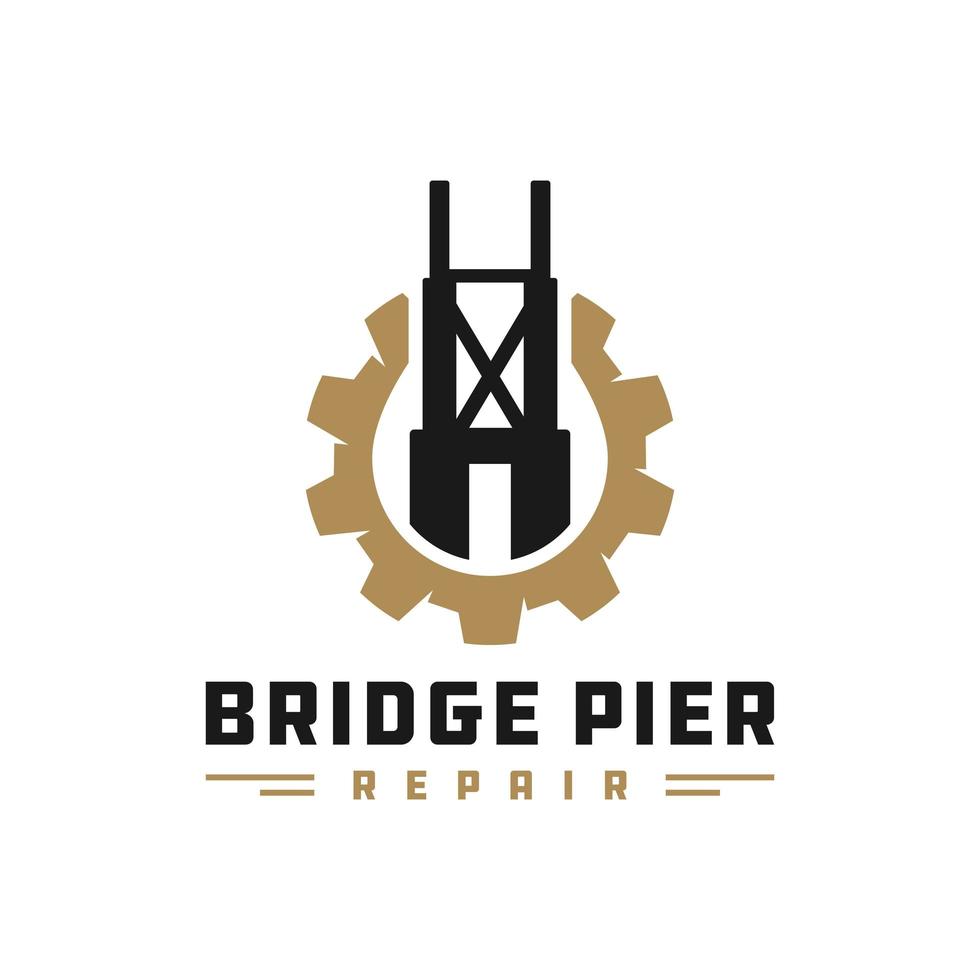 brug pier bouw illustratie logo vector