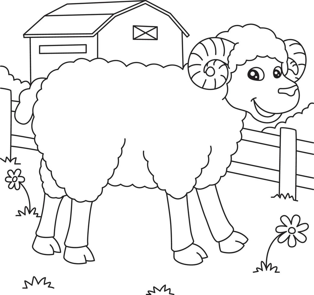 schapen kleurplaat voor kinderen vector
