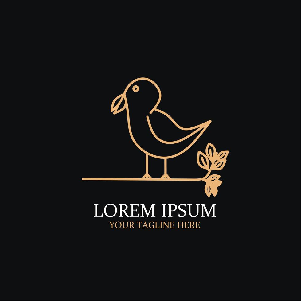 vintage logo afbeelding ontwerp, minimalistische mooie vogel, verbluffend en eenvoudig. vector