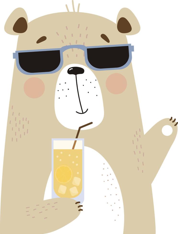 beer in zonnebril met cocktail op vakantie vector