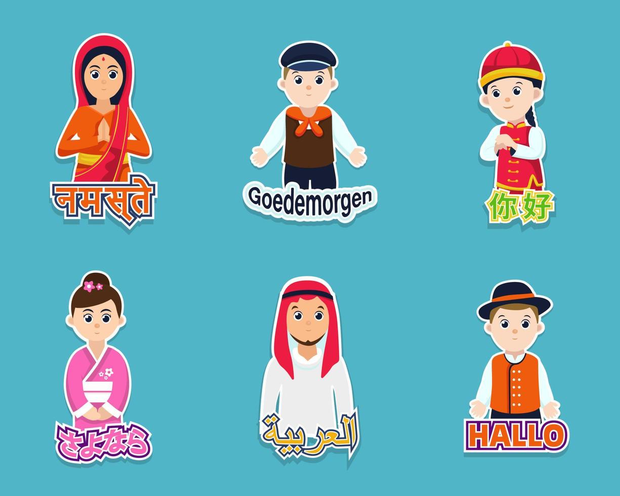 diversiteit taal sticker vector