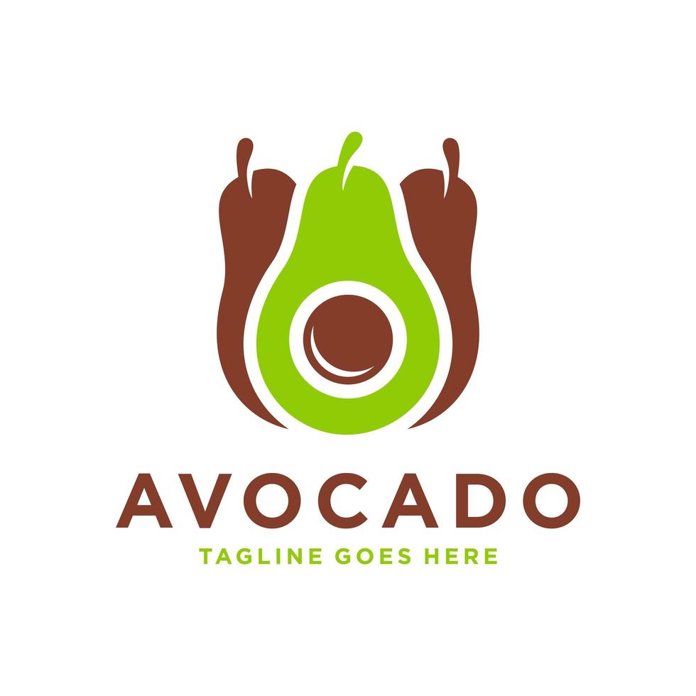 vers avocado fruit illustratie logo ontwerp vector