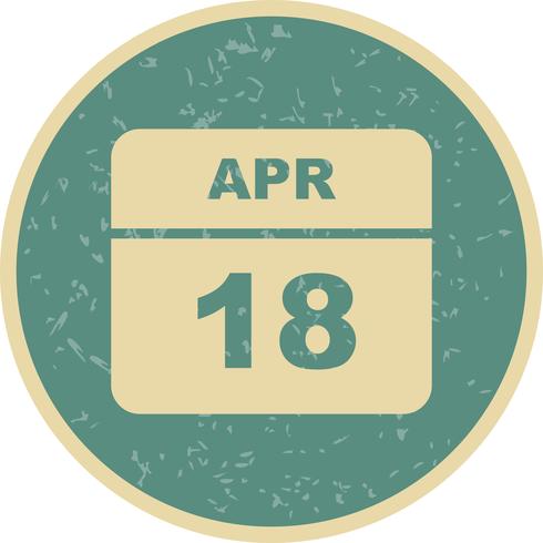 18 april Datum op een eendaagse kalender vector