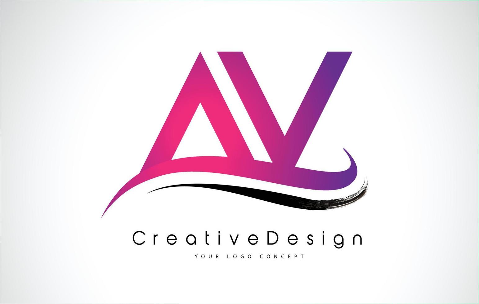 av brief logo ontwerp. creatief pictogram moderne brieven vector logo.