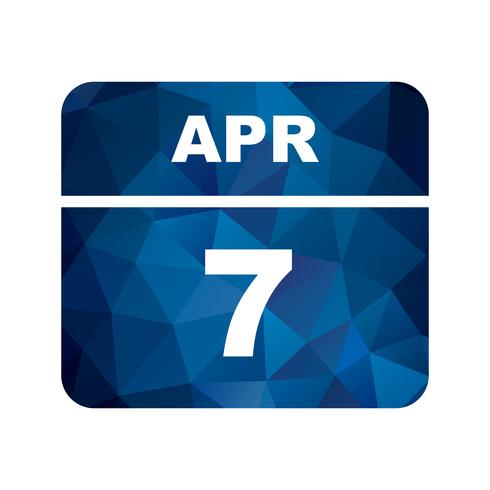 7 april Datum op een eendaagse kalender vector