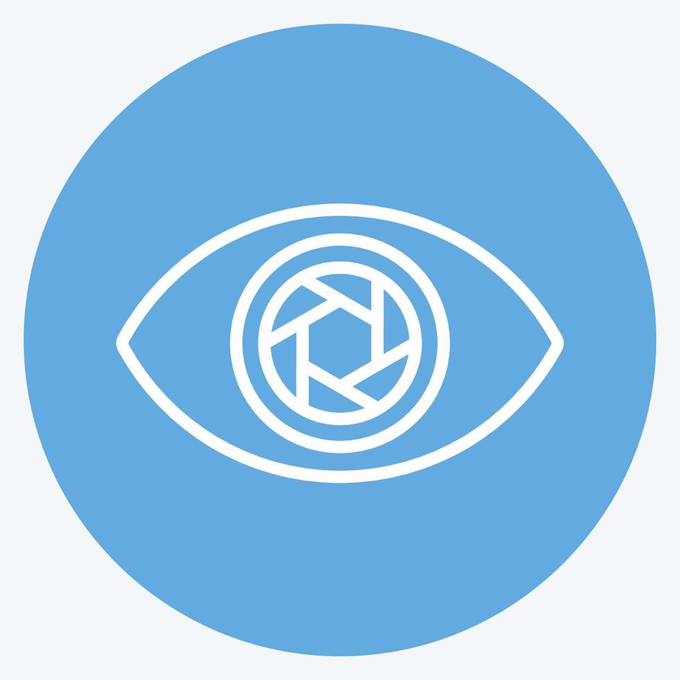 oogpictogram in trendy blauwe ogenstijl geïsoleerd op zachte blauwe achtergrond vector