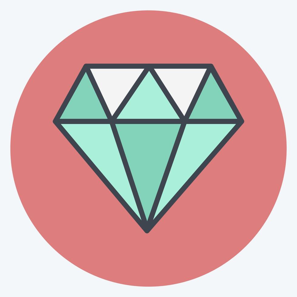 diamantpictogram in trendy kleurpartnerstijl geïsoleerd op zachte blauwe achtergrond vector