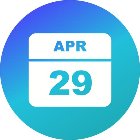 29 april Datum op een eendaagse kalender vector