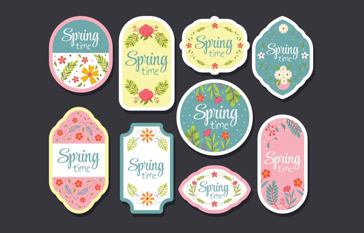 lente bloemen sticker vector