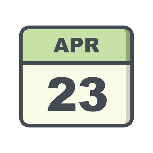 23 april Datum op een eendaagse kalender vector