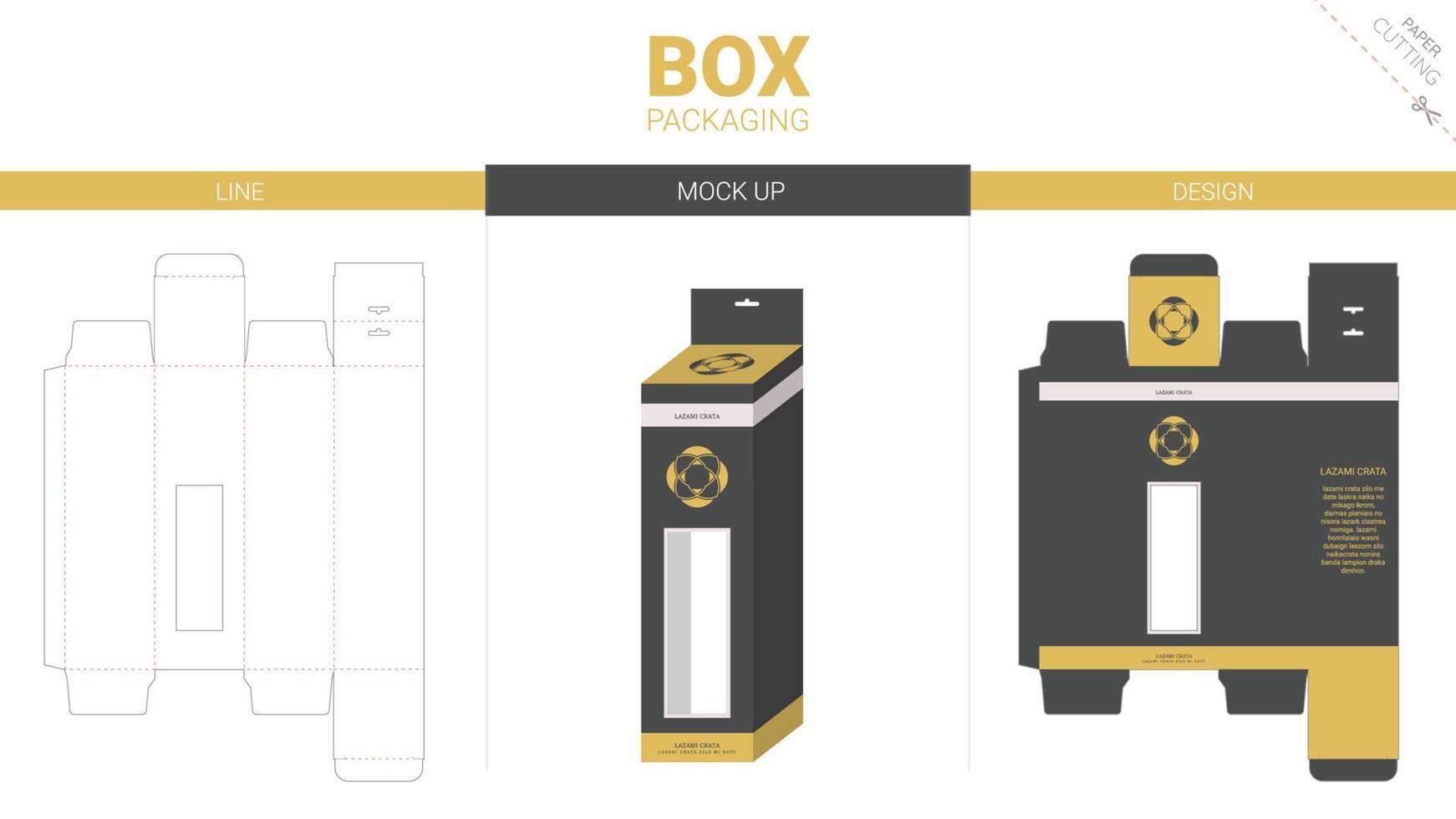 doosverpakking en mockup gestanste sjabloon vector