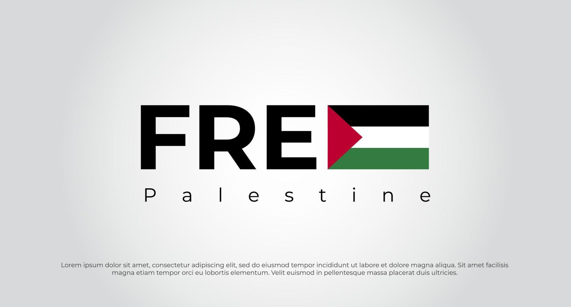 vrij Gaza, vrij Palestina. gratis palestina belettering achtergrond. gratis palestina concept vectorillustratie vector